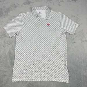 U.S. Open Mens L Polo Shirt 123rd LACC Golf Performance Floral Print White